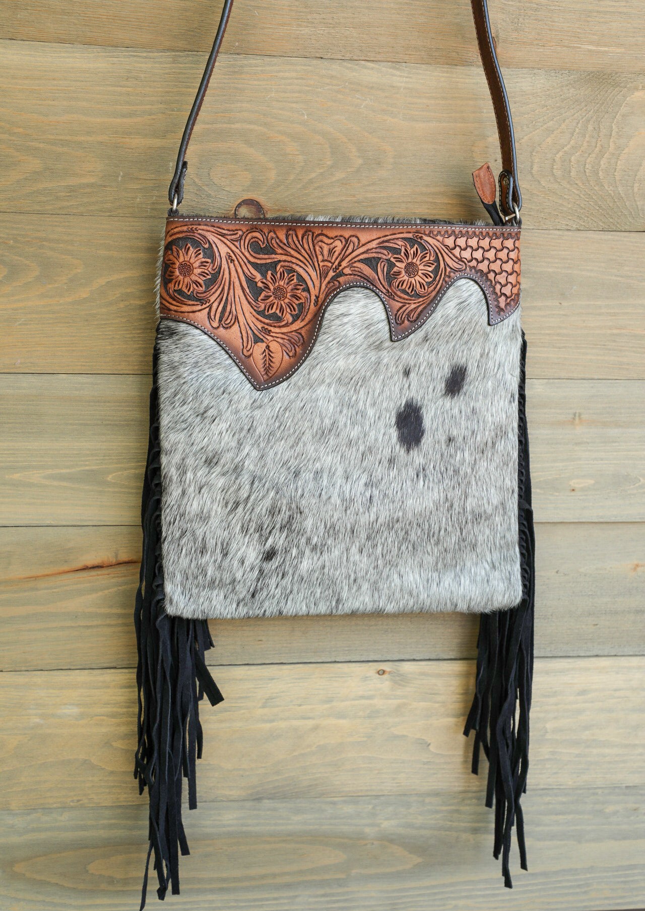 Black White Scalloped CC Bag-Purses/Bags-Crooked Horn Company, Online Women's Fashion Boutique in San Tan Valley, Arizona 85140