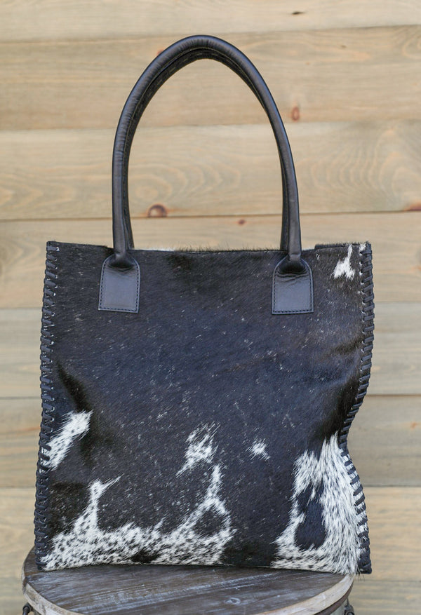 Granizo Black White Tote-Purses/Bags-Crooked Horn Company, Online Women's Fashion Boutique in San Tan Valley, Arizona 85140