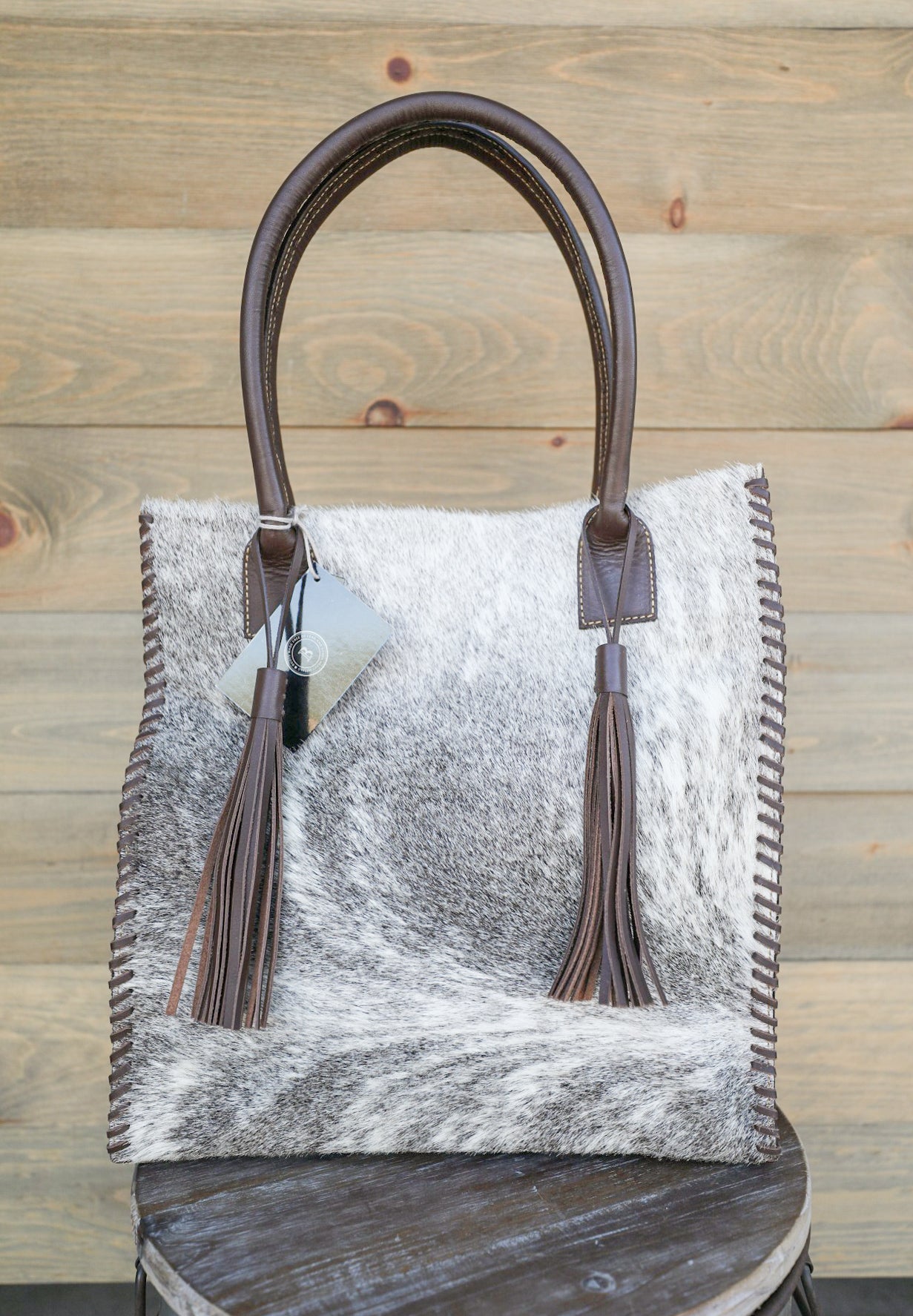 Granizo Brown White Tote-Purses/Bags-Crooked Horn Company, Online Women's Fashion Boutique in San Tan Valley, Arizona 85140