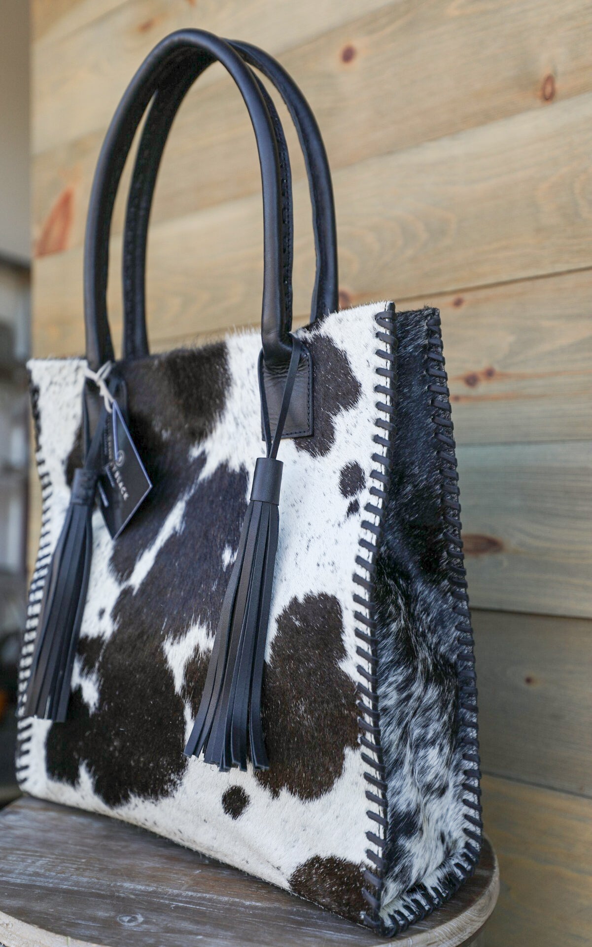 Granizo Black White Tote-Purses/Bags-Crooked Horn Company, Online Women's Fashion Boutique in San Tan Valley, Arizona 85140