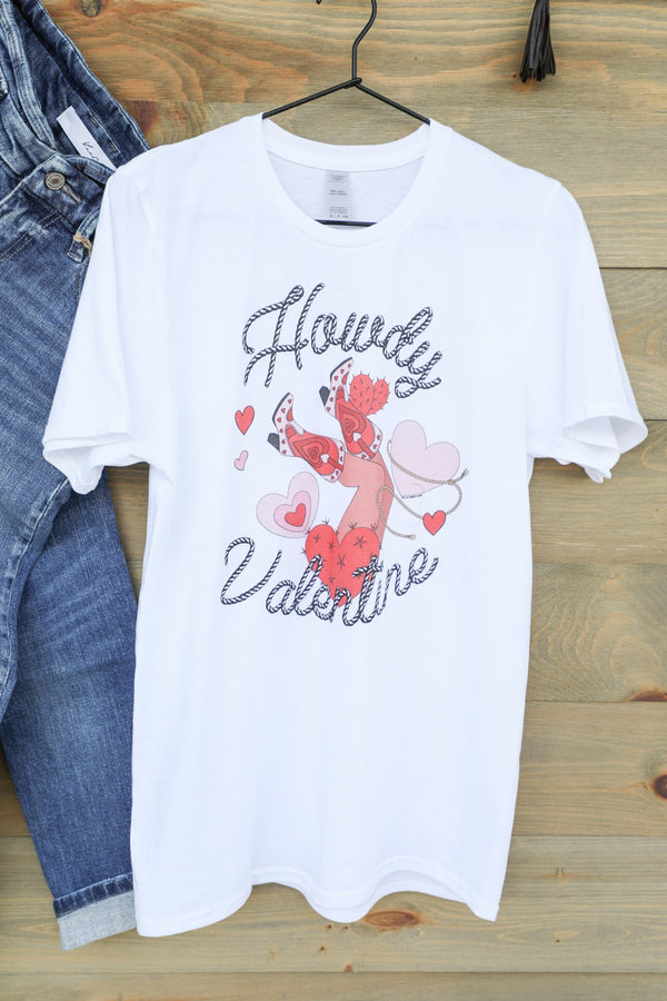 Howdy Valentine Tee-Graphic Tee-Crooked Horn Company, Online Women's Fashion Boutique in San Tan Valley, Arizona 85140