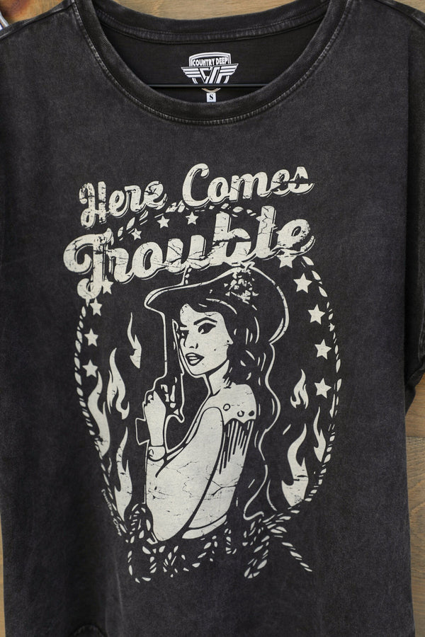Trouble Tee-Graphic Tee-Crooked Horn Company, Online Women's Fashion Boutique in San Tan Valley, Arizona 85140
