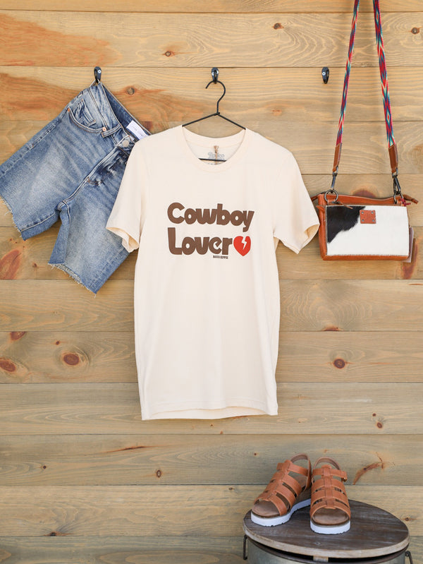 Cowboy Lover Tee-Graphic Tee-Crooked Horn Company, Online Women's Fashion Boutique in San Tan Valley, Arizona 85140