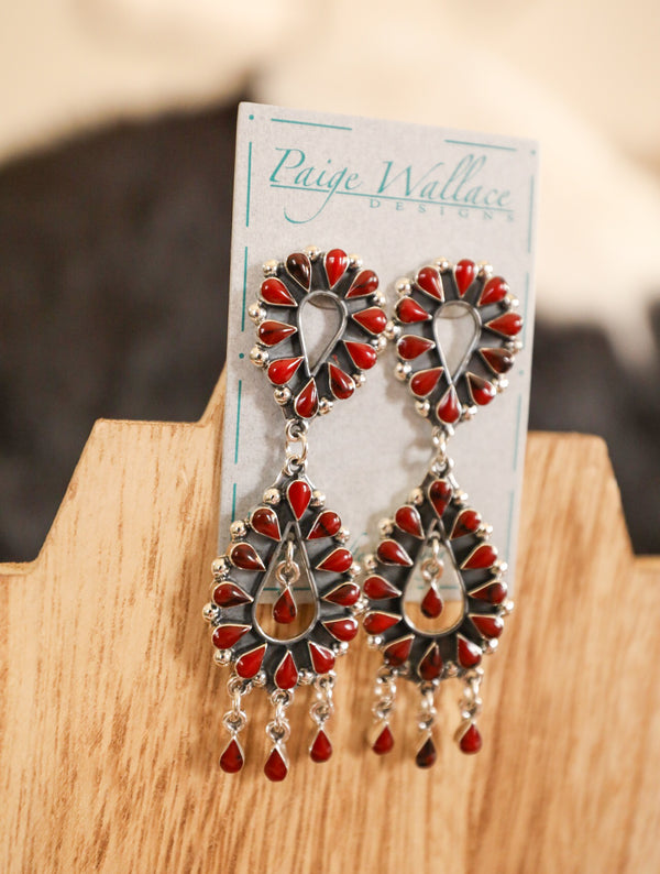 Two Tier Coral Earrings-Jewelry-Crooked Horn Company, Online Women's Fashion Boutique in San Tan Valley, Arizona 85140