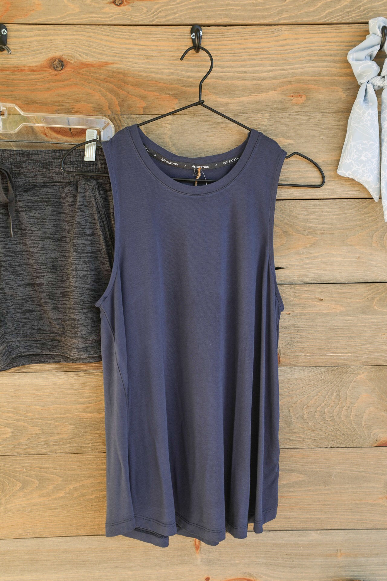 Arielle Navy Tank Top-Lounge / Activewear-Crooked Horn Company, Online Women's Fashion Boutique in San Tan Valley, Arizona 85140