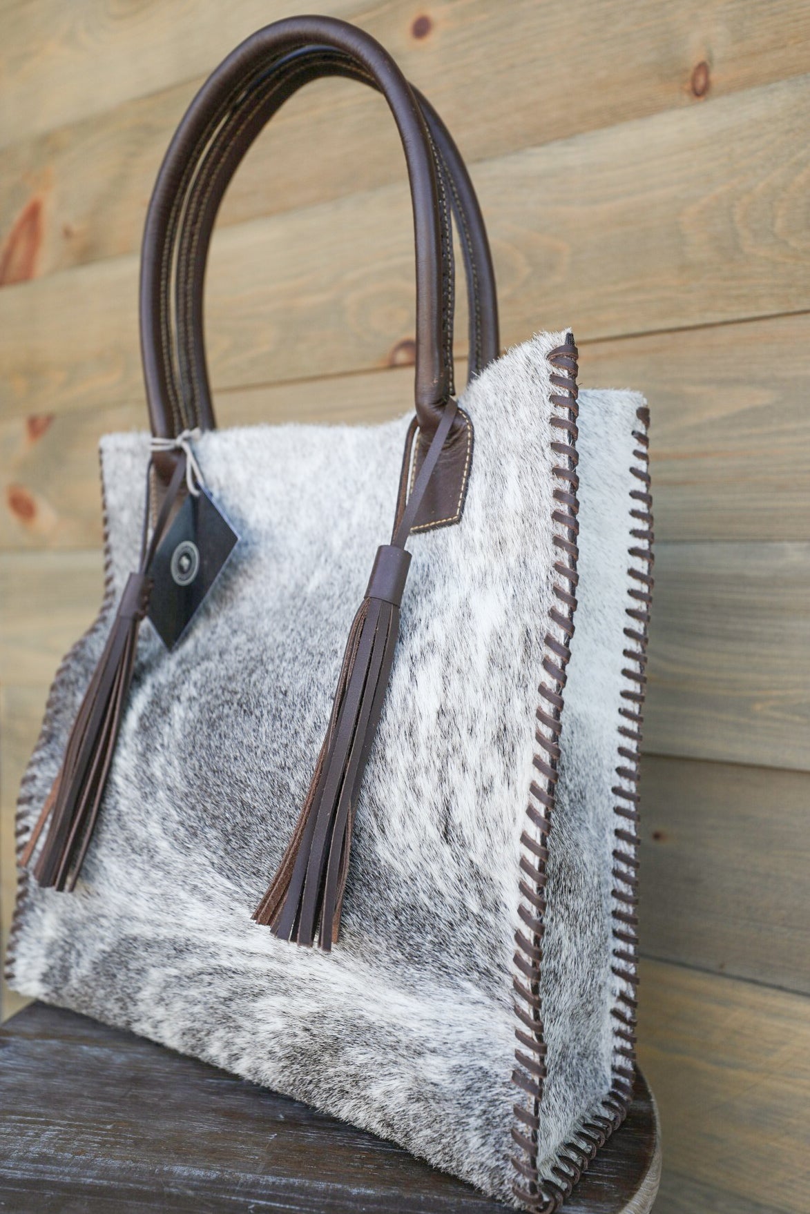 Granizo Brown White Tote-Purses/Bags-Crooked Horn Company, Online Women's Fashion Boutique in San Tan Valley, Arizona 85140