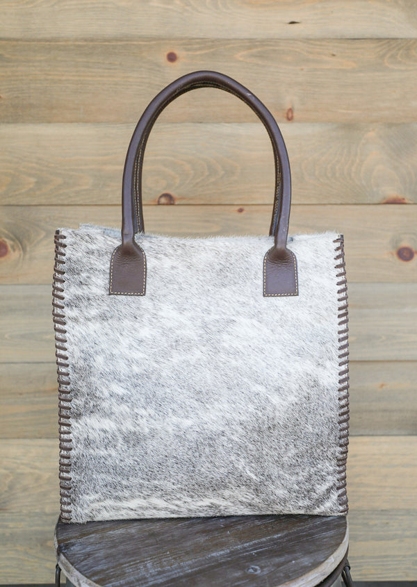 Granizo Brown White Tote-Purses/Bags-Crooked Horn Company, Online Women's Fashion Boutique in San Tan Valley, Arizona 85140
