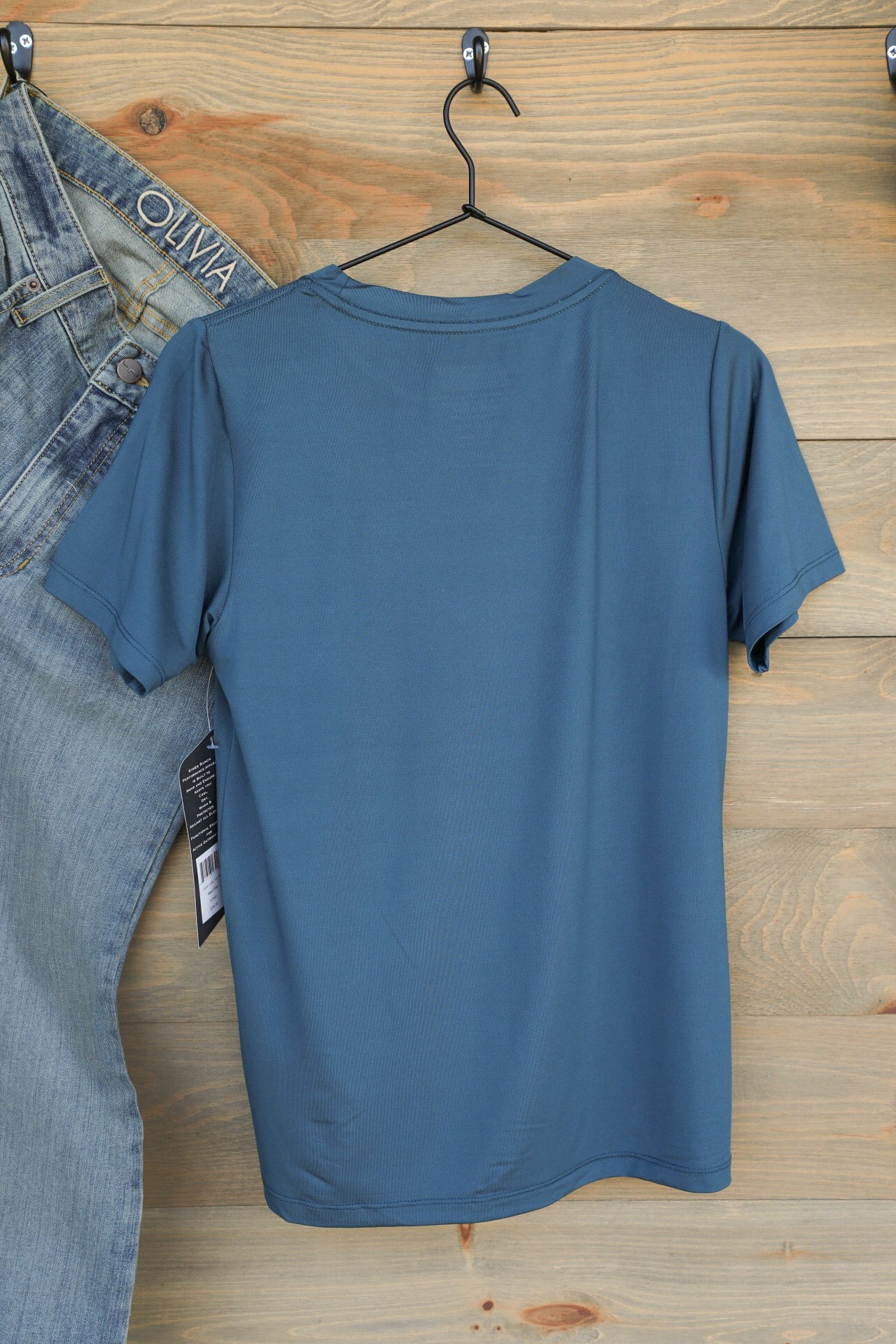 Outlier Tech Tee Blue-Shirts-Crooked Horn Company, Online Women's Fashion Boutique in San Tan Valley, Arizona 85140